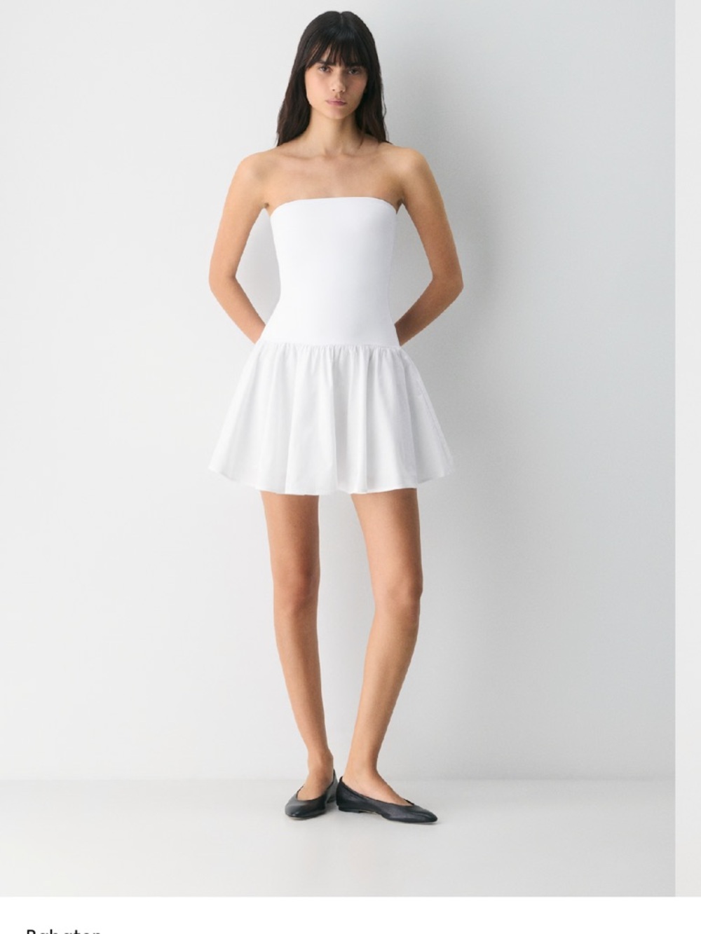 Babaton White Strapless Mini Tube Top Size S